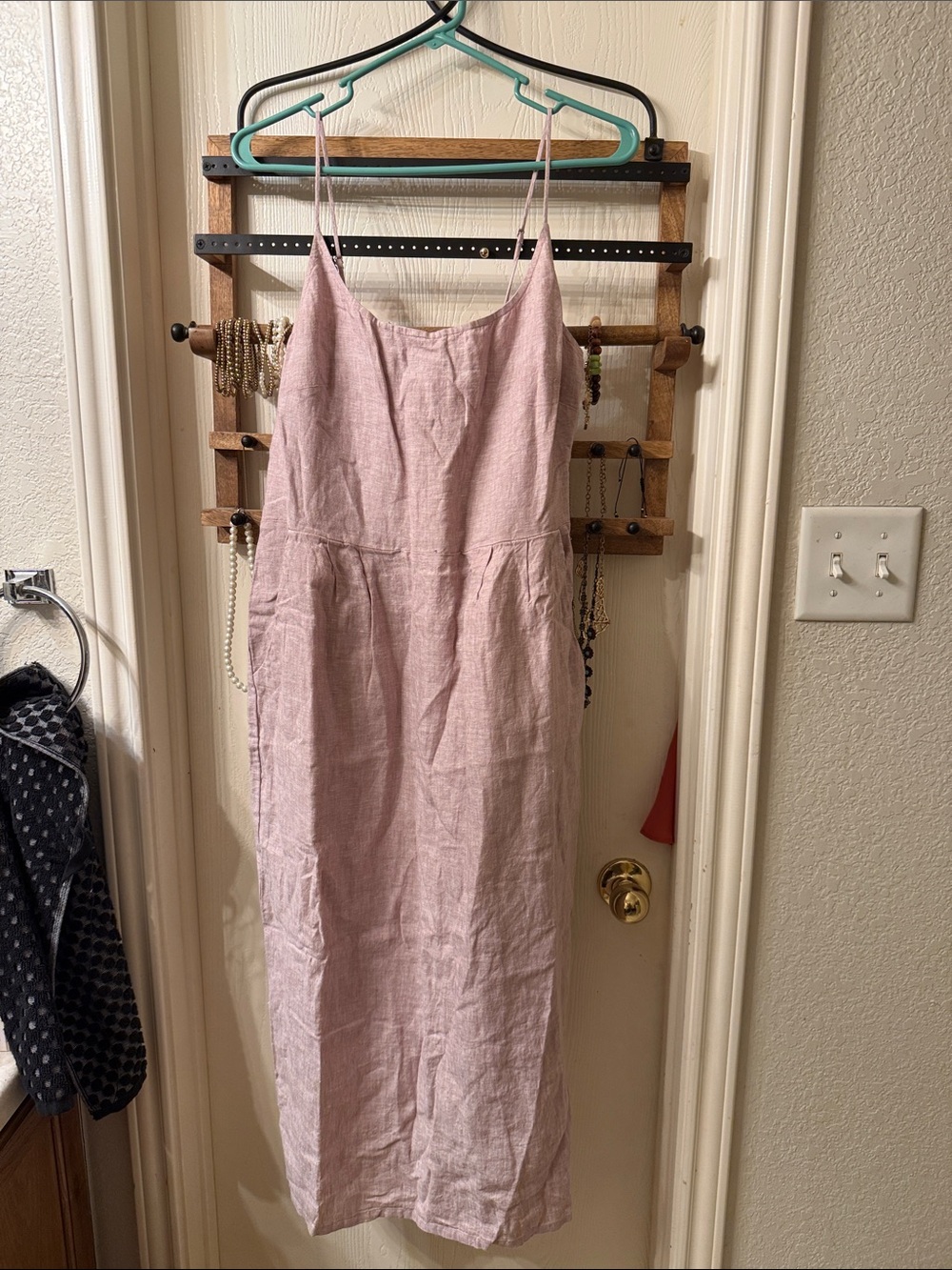 Quince Dusty Rose Linen Midi Dress